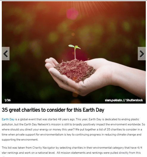 earth day charities