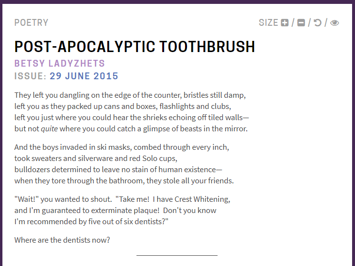 post apocalyptic toothbrush